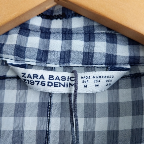 Zara Sheer Gingham Dress - Picture 11 of 12